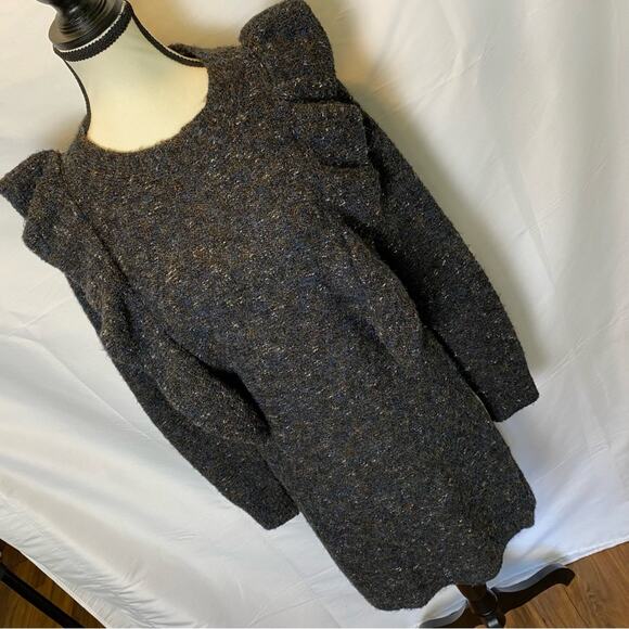 Chelsea & Violet Women's Knit Long Sleeve Ruffle Mini Sweater Dress Small - Picture 6 of 16